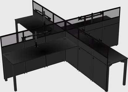 Quad office cubicles