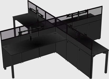 Quad office cubicles