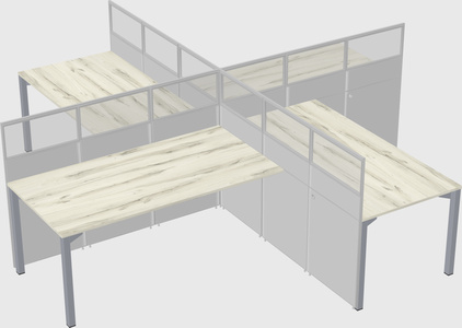 Quad office cubicles
