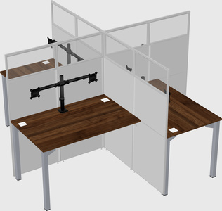 Quad office cubicles