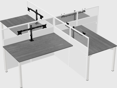 Quad office cubicles