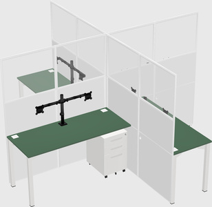 Quad office cubicles
