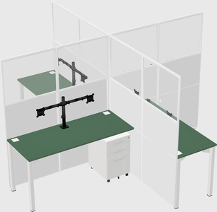 Quad office cubicles