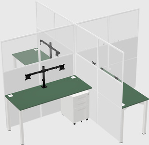 Quad office cubicles