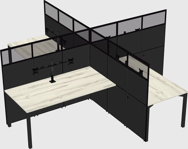 Quad office cubicles