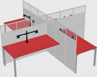 Quad office cubicles