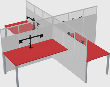 Quad office cubicles