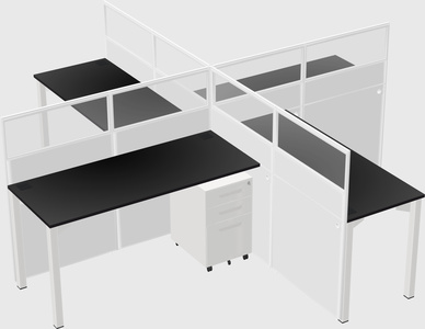 Quad office cubicles
