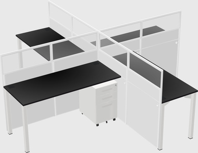 Quad office cubicles