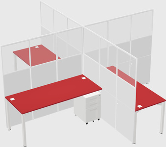 Quad office cubicles