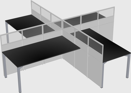 Quad office cubicles