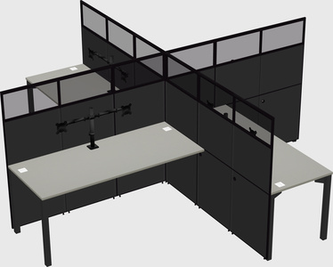 Quad office cubicles