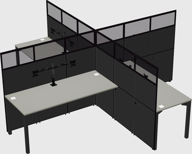 Quad office cubicles