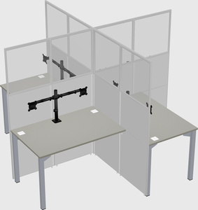Quad office cubicles