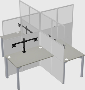 Quad office cubicles