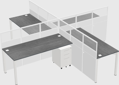 Quad office cubicles