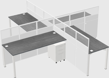 Quad office cubicles