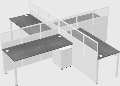 Quad office cubicles