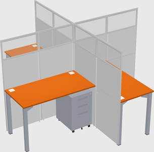 Quad office cubicles