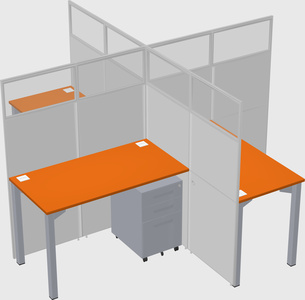 Quad office cubicles