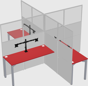 Quad office cubicles