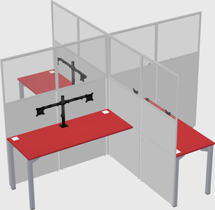 Quad office cubicles