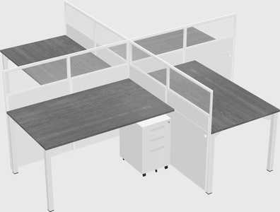 Quad office cubicles