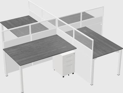 Quad office cubicles