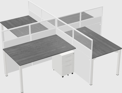 Quad office cubicles