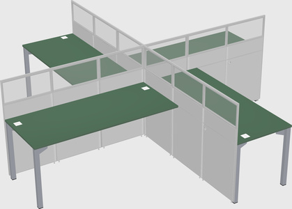 Quad office cubicles