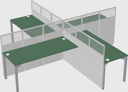 Quad office cubicles