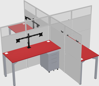 Quad office cubicles