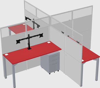 Quad office cubicles
