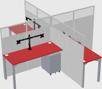 Quad office cubicles