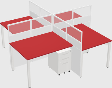 Quad office cubicles