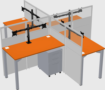 Quad office cubicles