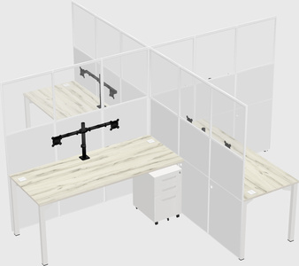 Quad office cubicles