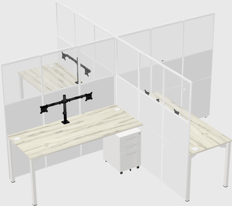 Quad office cubicles