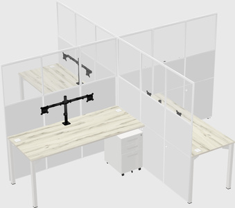 Quad office cubicles