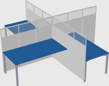 Quad office cubicles