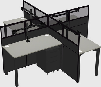 Quad office cubicles