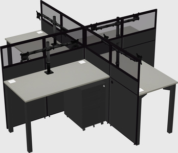 Quad office cubicles