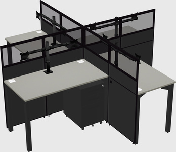 Quad office cubicles