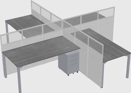 Quad office cubicles