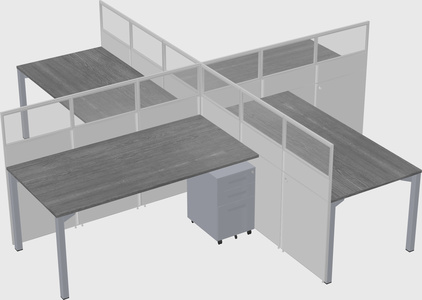 Quad office cubicles