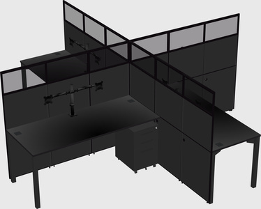 Quad office cubicles