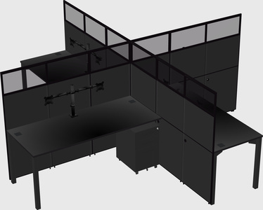 Quad office cubicles