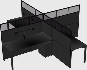 Quad office cubicles