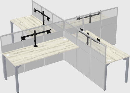 Quad office cubicles