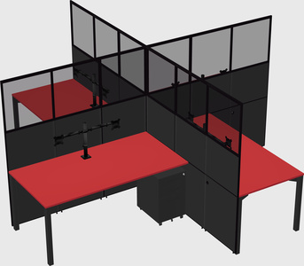 Quad office cubicles